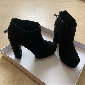 New! Black Suede Booties
